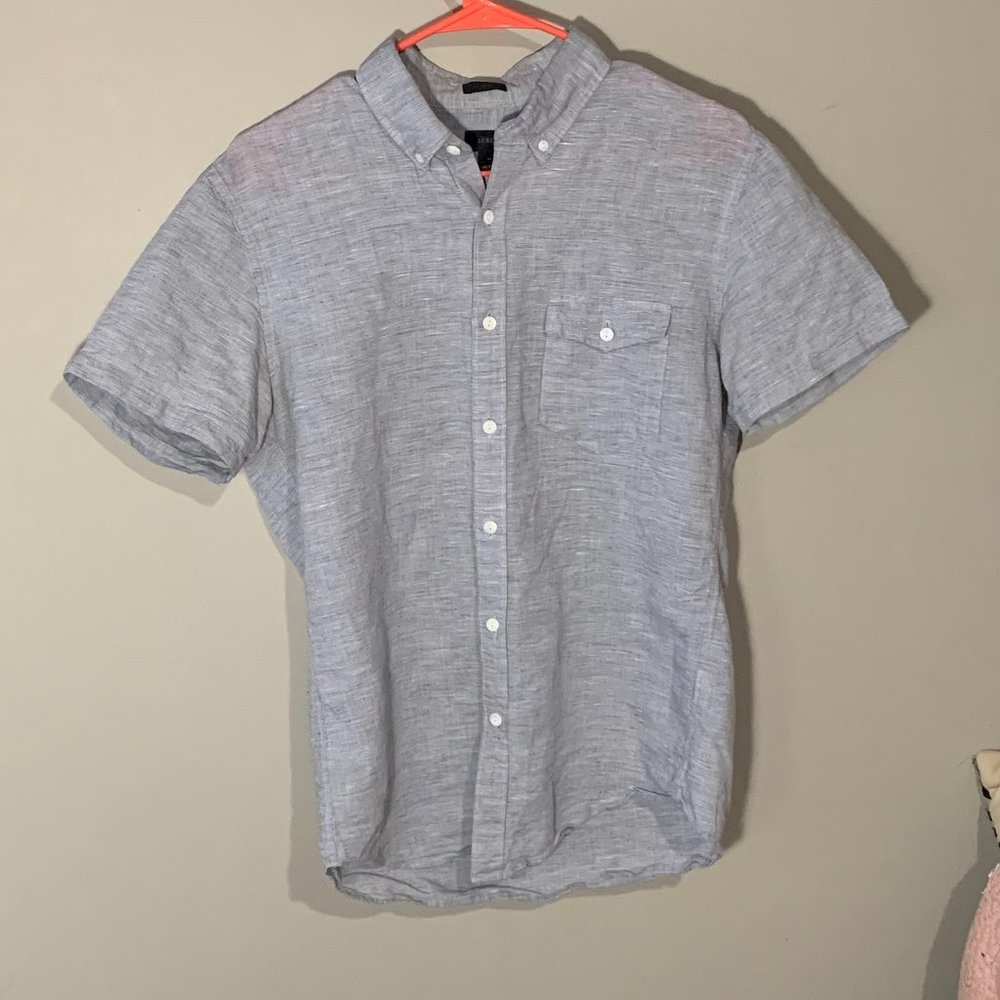 J. Crew Slim Irish Linen Short Sleeve Button Down